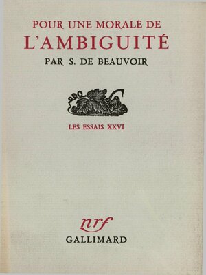 cover image of Pour une morale de l'ambiguïté